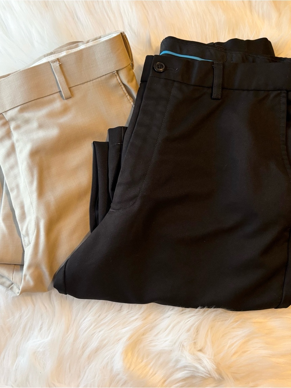 Stafford Men's Dress Pants in Black and Tan